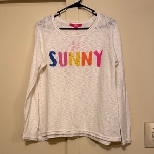 Lilly Pulitzer White 'SUNNY' Graphic Crewneck Sweater